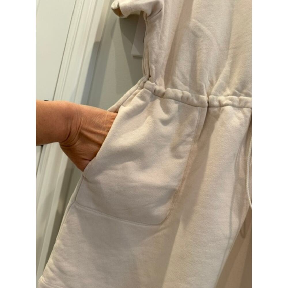 UGG Anisha French Terry Drawstring Waist Pocket Dress Small Cream Beige - Picture 7 of 13